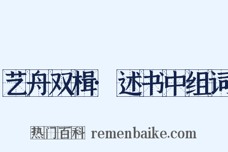 艺舟双楫·述书中组词是什么意思的图片